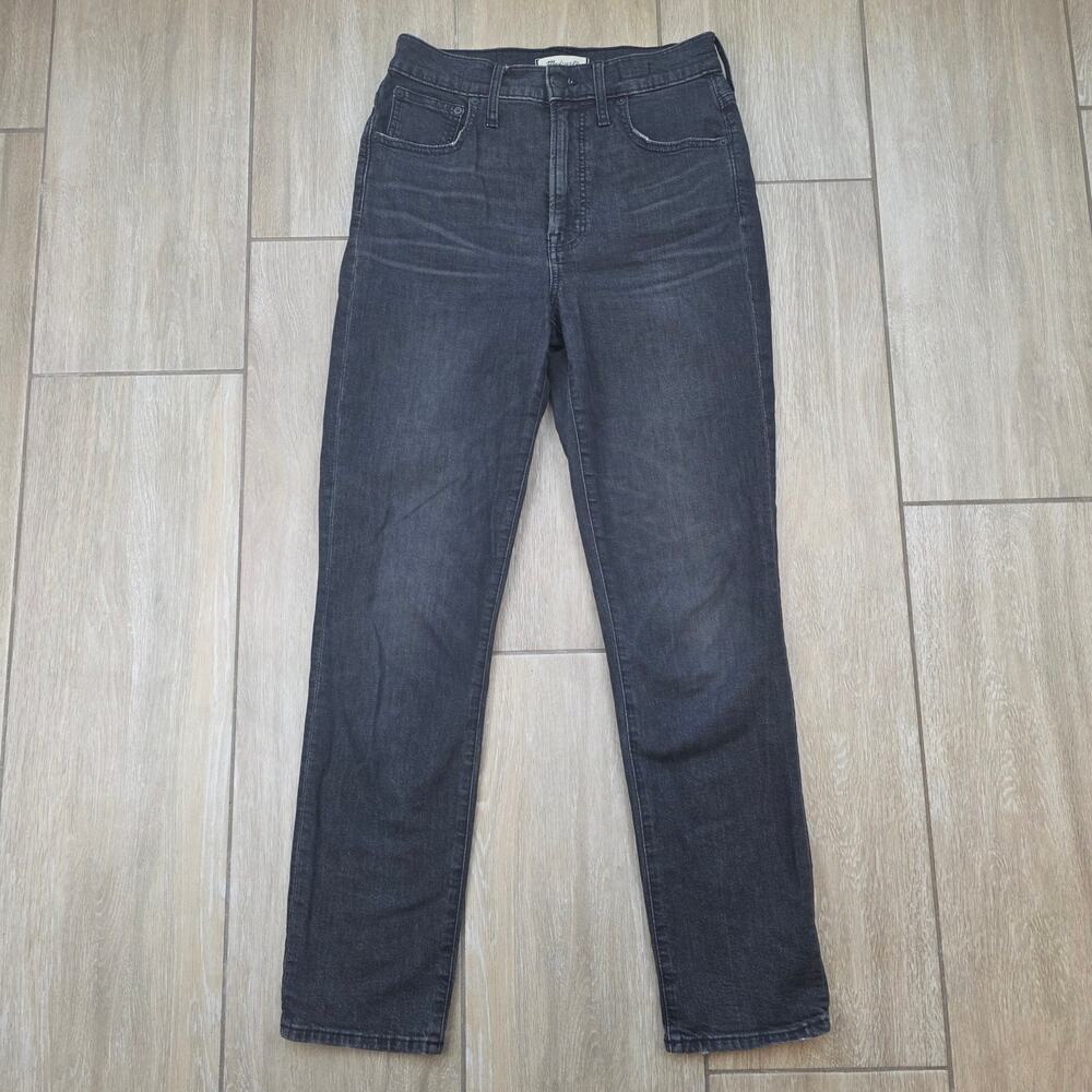 Madewell Perfect Vintage Crop Jeans 27T Black High Rise Straight Leg Denim